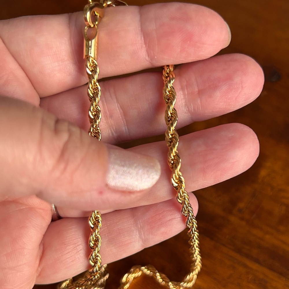 New Elegant Gold Rope Link Chain Gold Plated Necklace